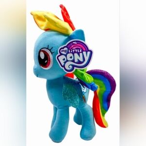 My Little Pony Rainbow Dash 11" Plush 2017 Hasbro Toy Factory Blue Glitter Wings